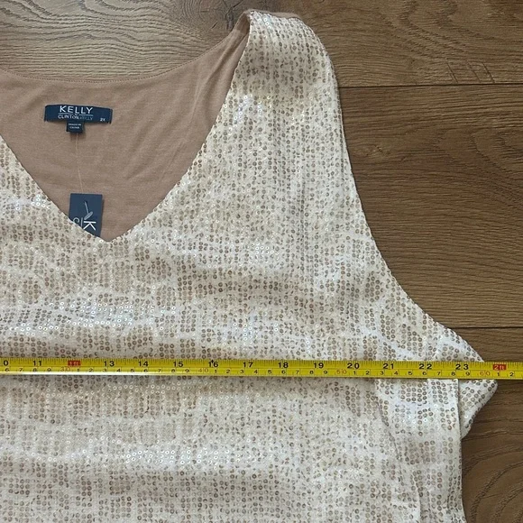 NWT‎ Kelly by Clinton Kelly Sequin Basic Knit Tank Top 2x - Picture 7 of 8